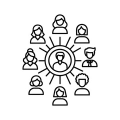 Line art of a belt with a thumbs up, symbolizing approval isolated on