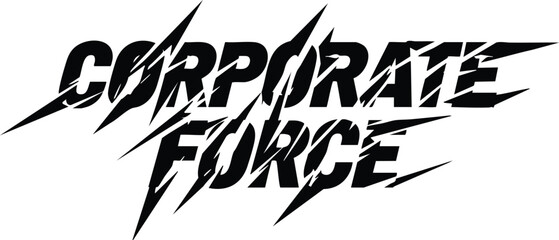 Corporate Force Bold Black Text With Jagged Slices and High Impact Design Elements Presentation