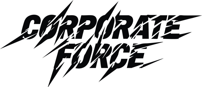 Corporate Force Bold Black Text With Jagged Slices and High Impact Design Elements Presentation