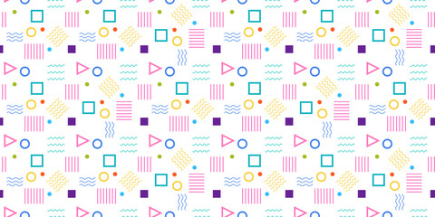 Geometric Shape Seamless Pattern Memphis Style Y_2205001