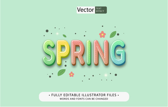 spring text effect editable illustrator file