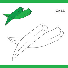Okra Copy Colour worksheet for kids