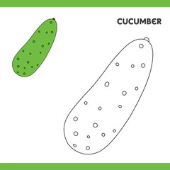 Cucumber Copy Colour worksheet for kids