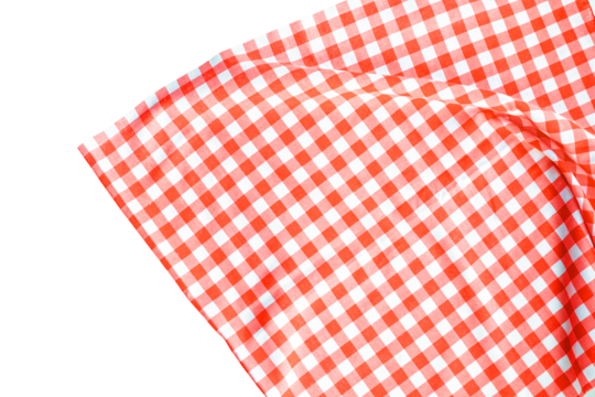 Wavy curve of red gingham-patterned of placemat cloth for  background.Perfect for food and drink menu