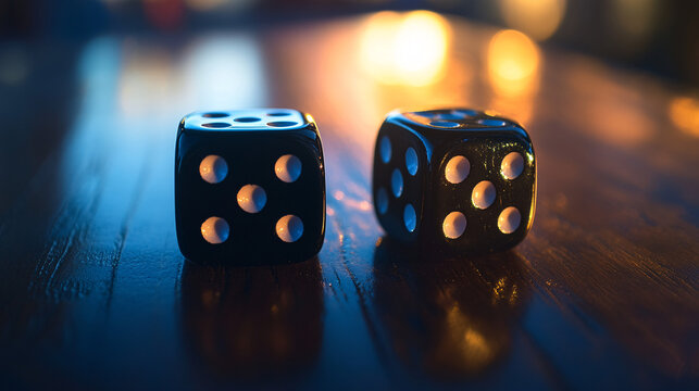 Two dice showcasing chance and strategy in gambling and board games