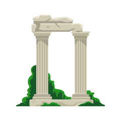 Ancient greek ruin colum isolated on white background. Vector stock