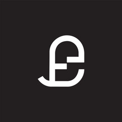 letter te lowercase simple geometric line logo vector