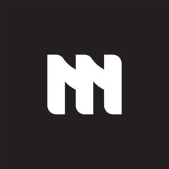 letter mn simple linked curve geometric stripe logo vector