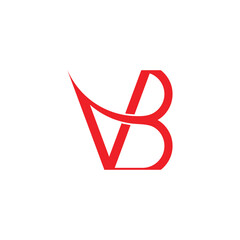 letter vb swoosh curves motion linked logo vector