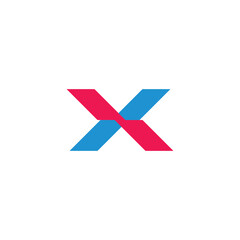 letter xk simple colorful linked geometric logo vector
