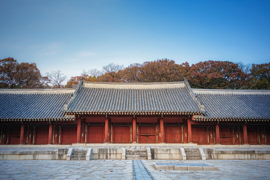 Jongmyo Yeongnyeongjeon (Hall of Eternal Comfort), a Confucian royal ancestral shrine the UNESCO World Heritage, In Seoul, South Korea