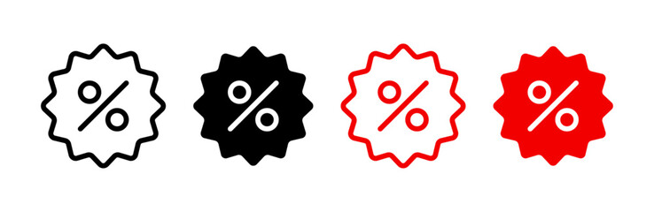 Obraz na płótnie Canvas Percentage discount icon set