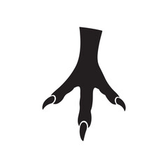 Chicken claw silhouette vector flat illustration design on white background