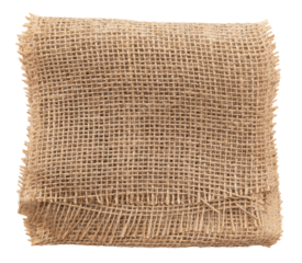 Burlap texture. A piece of torn burlap on a white background. Canvas. Packing material