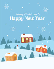 winter landscape with house