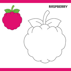 Raspberry Copy Colour worksheet for kids
