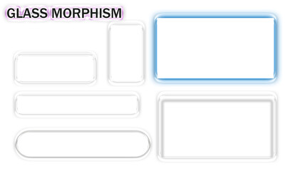 Glass morphism UI Elements Set on White Background