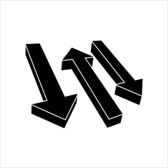 Counterflow Icon, Air Water Flow Moving In The Opposite Direction To Another