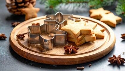 Freshly baked star-shaped cookies prepared for a festive gathering during the holiday season