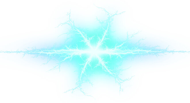 Dynamic Electric Plasma Burst with Energy Wave isolated on a transparent background