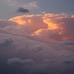 Majestic sunset clouds painting the sky with warm colors.