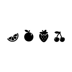 The fruit vacvtor icon set features a variety of fruit silhouettes.