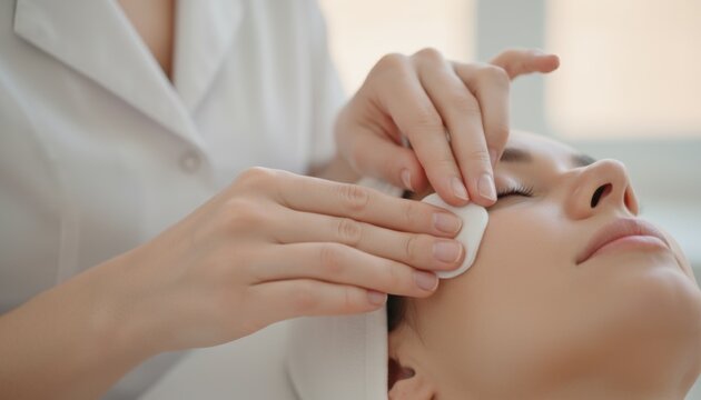 Face treatment in spa setting representing relaxation wellness beauty routine skincare trend calm environment and modern self care idea suitable for spa promotion or lifestyle concept - Powered by Adobe