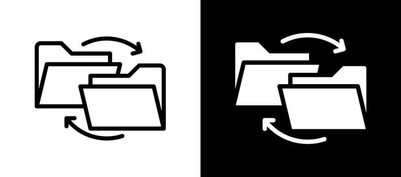 File Transfer whiteblack icon