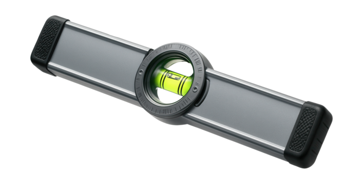 Adjustable level with a rotating vial for precise angle measurements.