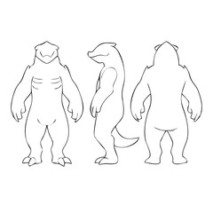 Monster Character Turnaround Sheet (Front, Side, Back)
