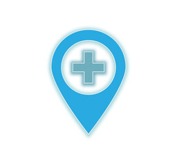 Medical Location Pin Icon – Healthcare Map Marker for Hospital & Clinic Use