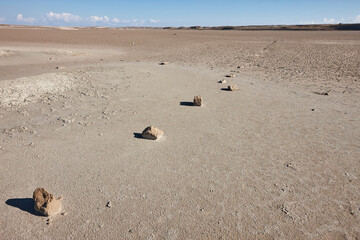 Salt marshes landscape in Los Monegros. Saladas Sastago. Aragon, Spain