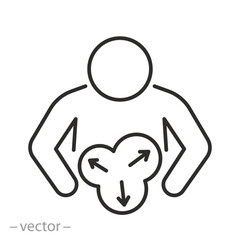 Bloating Stomach Icon Vector Line Illustration
