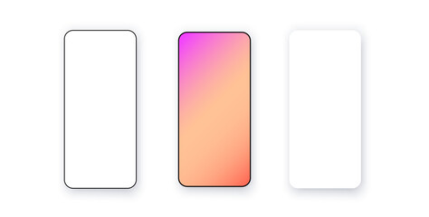 Smartphone with blank and gradient screens