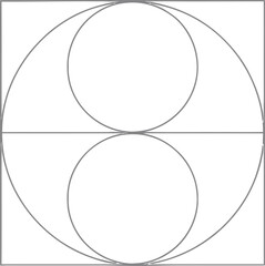 Grey Geometric Abstract With Intersecting Circles And Square