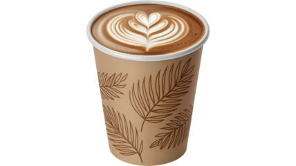 Enjoy a cup of latte art with a heart design, a delightful start to your day, perfect for coffee lovers seeking a warm beverage break now