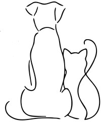 Obraz premium cat and dog