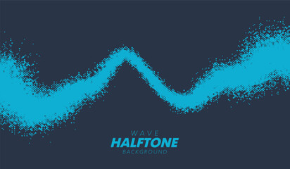 Abstract vector torn halftone fluid wave. Scratched dotted pop art wavy dynamic texture.