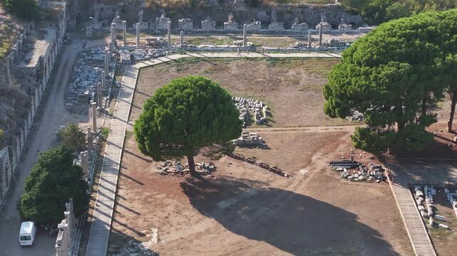 Ephesus Ancient City (Efes Antik Kenti) Drone Video, Selcuk Izmir, Turkey (Turkiye)