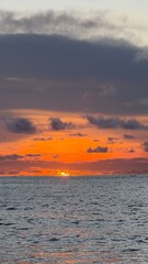 Vibrant Tropical Bali Sunset Over the Ocean with Dramatic Clouds