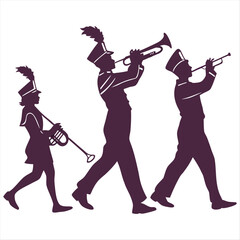 Marching Band silhouette vector illustration