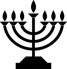 menorah with candles vector
