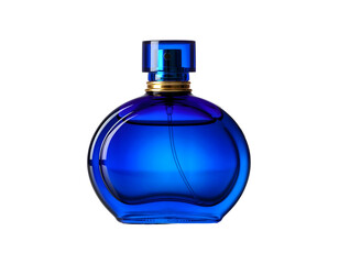 Elegant Blue Glass Perfume Bottle Isolated