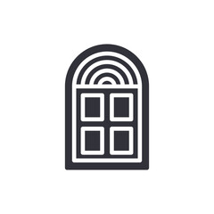 Arched Window Design With Multiple Panels Illustration