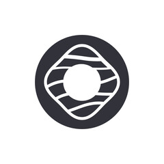 Stylized Sushi Roll Round Symbol Vector Food Design