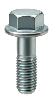 Zinc-plated hex flange bolt for automotive assembly.