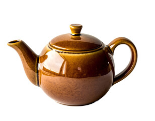 Ceramic Tea Kettle Isolated, Perfect for Brewing, Tea Time, and Kitchen Concepts