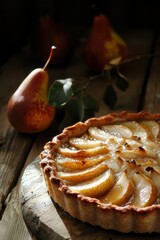 A pie with a lattice crust and sliced apples on top