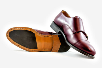 Classic leather shoes in a white background. 