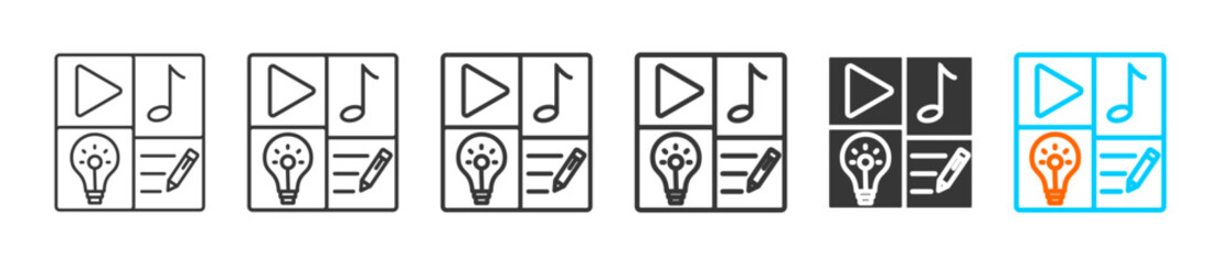 Fototapeta premium content icon set multiple style collection 